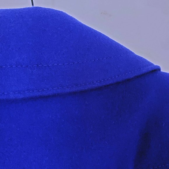 Apt. 9 Size S Royal Blue Double Breasted Button Down Wool Blend Pea Coat Jacket - Picture 9 of 13